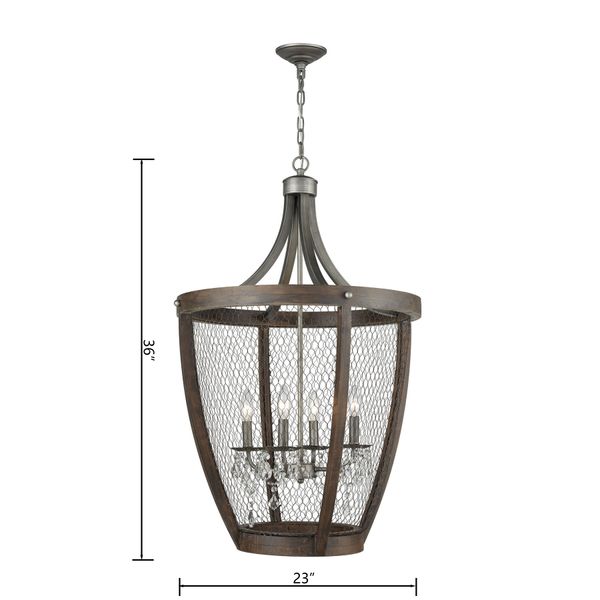 Renaissance Invention 23'' Wide 4-Light Chandelier - Weathered Zinc