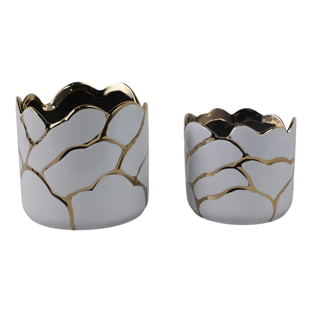 BRIGHTONROSE SET OF 2 WHITE PLANTER 7 (IN)