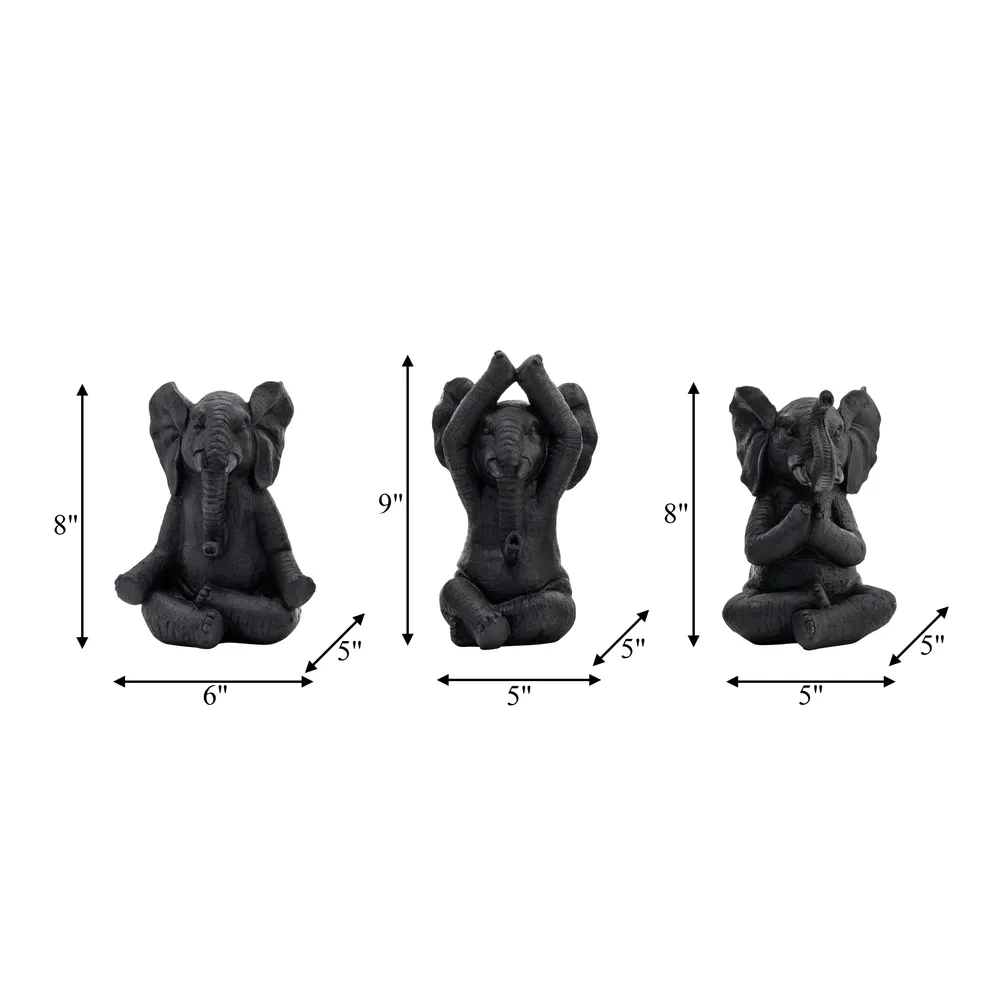 YATESWORTH SET OF 3 BLACK DECOR 8 (IN)