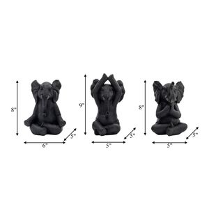 YATESWORTH SET OF 3 BLACK DECOR 8 (IN) 8