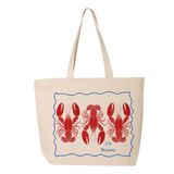HIP BAG W ADJUSTABLE STRAP & JUTE - WATERCOLOR LOBSTERS 1
