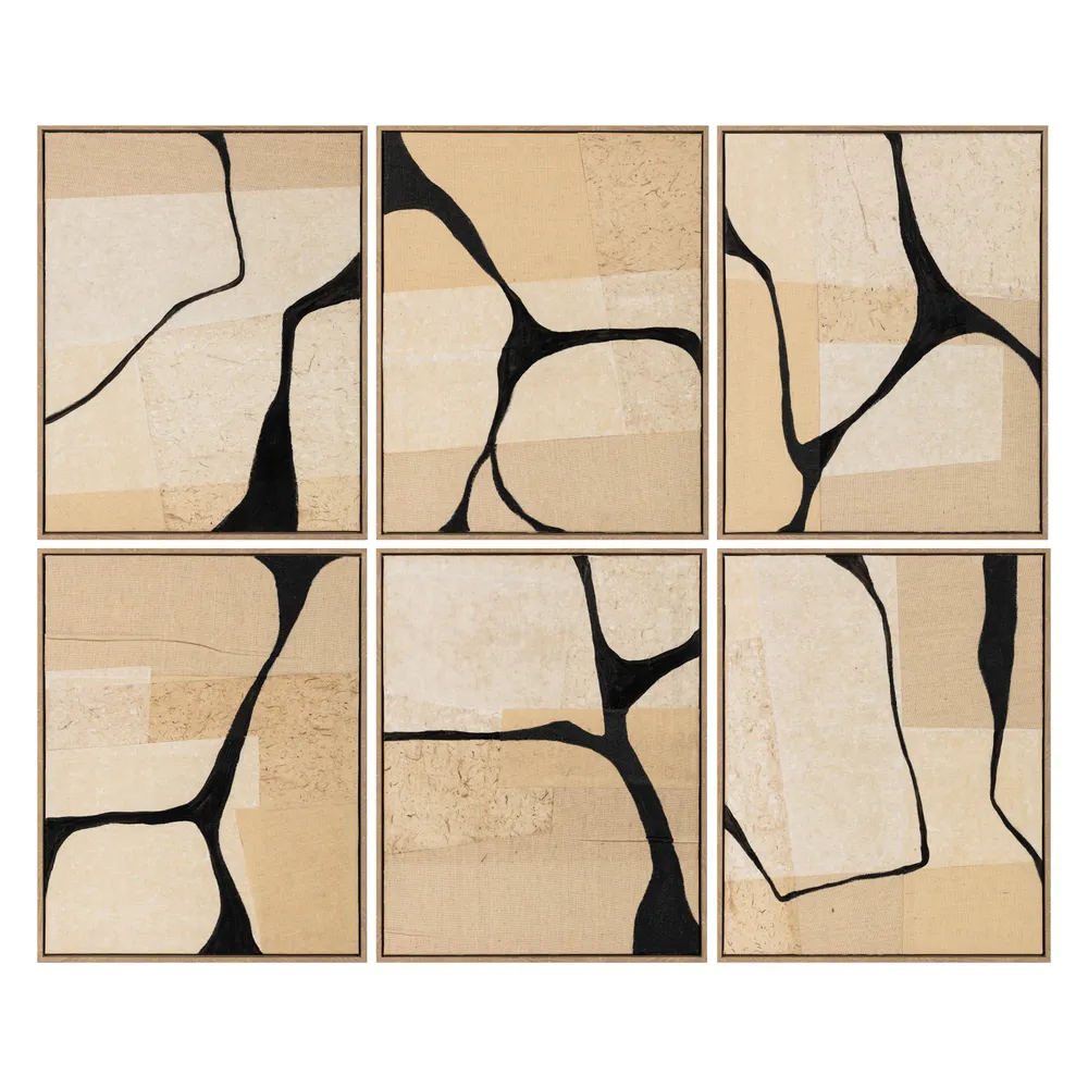 ZOEFORD SET OF 6 BLACK ART 20 (IN)