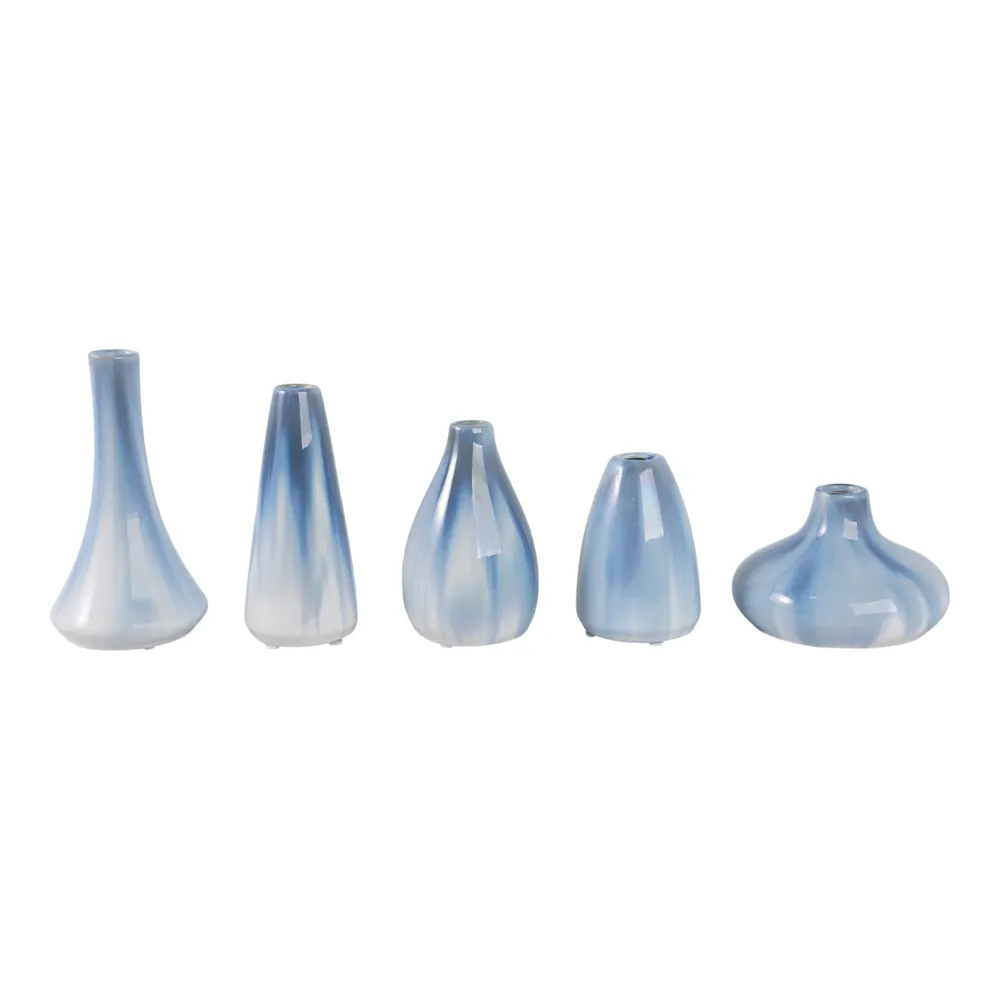 PAXTON SET OF 5 BLUE VASES 8 (IN)