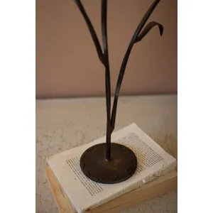 Set of 2 Forged-Iron Triple Taper Candelabras 3