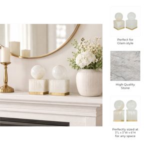 HEATHBURN SET OF 2 WHITE DECOR 6 (IN) 8