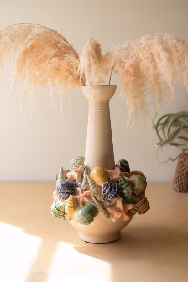 Ceramic Seashell Vase