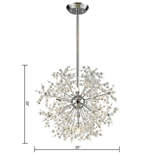 Snowburst 20'' Wide 7-Light Chandelier - Polished Chrome