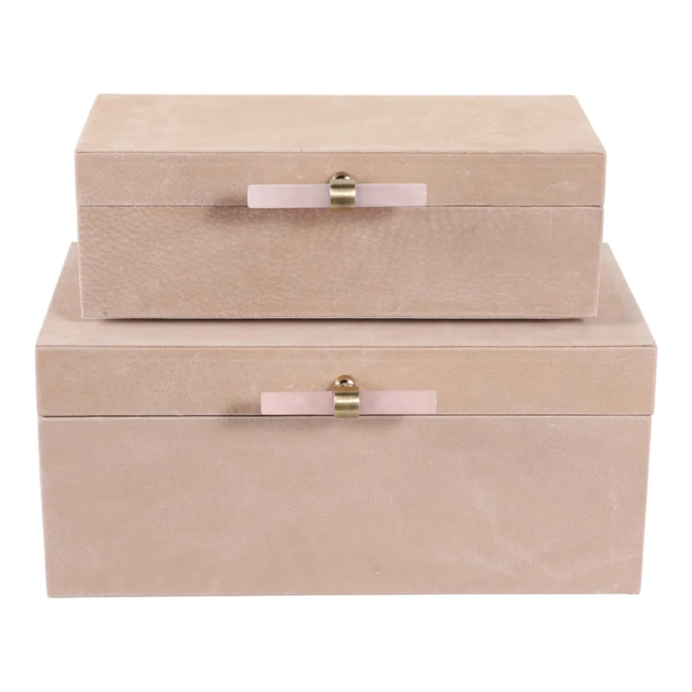 HAVENGATE SET OF 2 TAN BOXES 6 (IN)