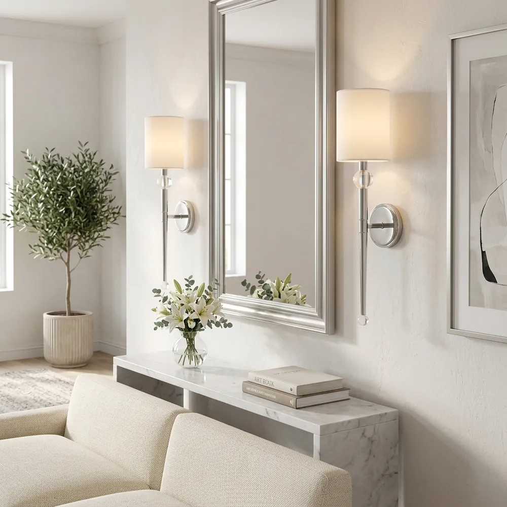 HOLLYPORT WHITE SCONCE 22 (IN)