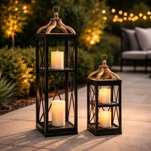Temple Lantern Set of 2  42in and 24in 1