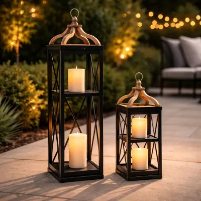Temple Lantern Set of 2  42in and 24in
