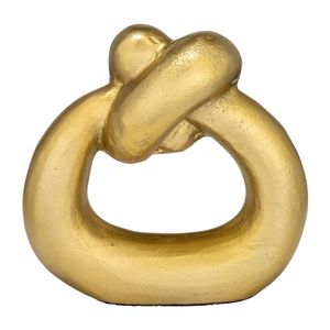 METAL,11"H,BROAD KNOT RING SCULPTURE,GOLD 1