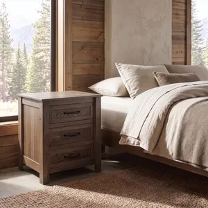 Heritage Oak XL Three Drawer Nightstand 1