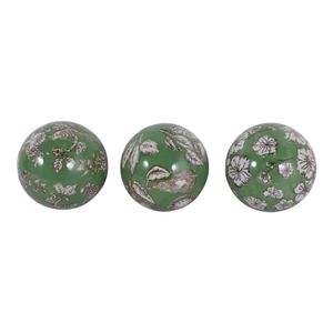 NOVAPORT SET OF 3 GREEN ORBS 5 (IN) 8