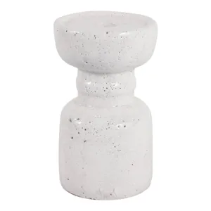 BARTONTON WHITE CANDLE HOLDER 7 (IN) 4