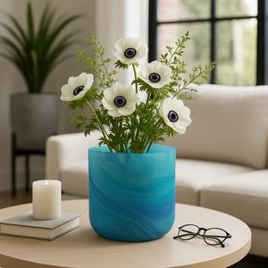 PARKERGROVE TURQUOISE GLASS VASE 11 (IN) 11