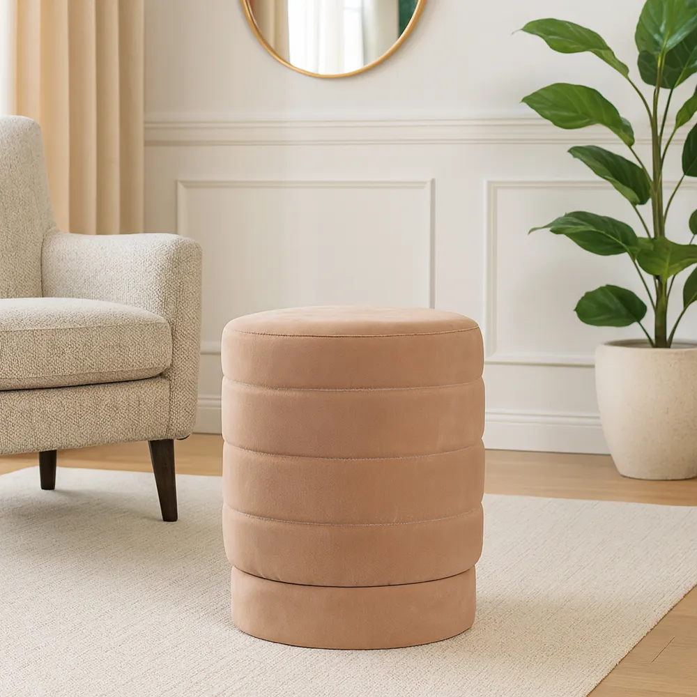 CALESTONE BROWN OTTOMAN 19 (IN)