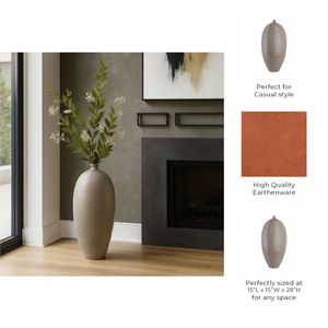 CANTONWIND BEIGE VASE 28 (IN) 11