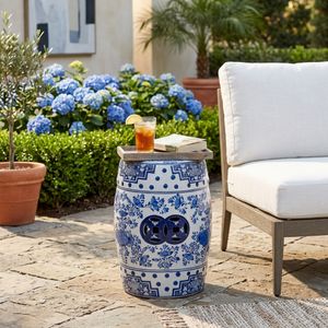FLINTHAM BLUE GARDEN STOOL 18 (IN) 11