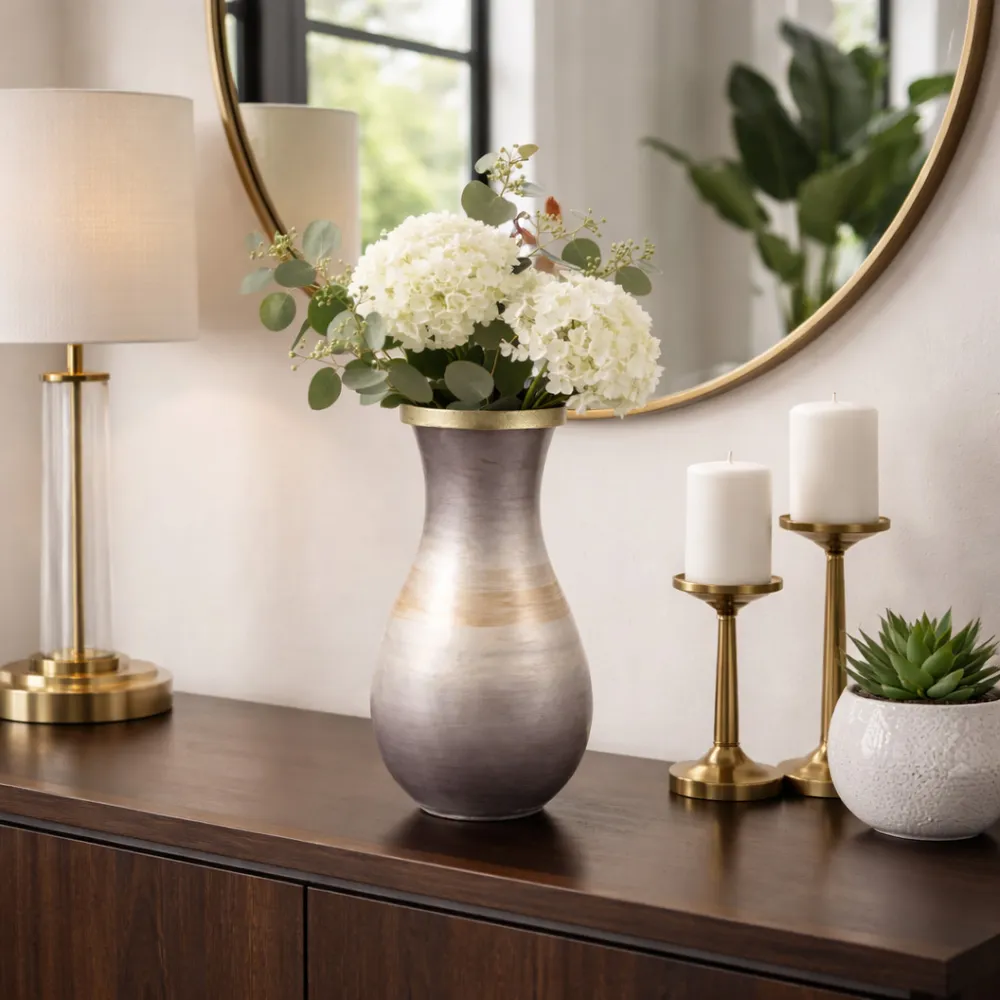 WOODSONBROOK BROWN GLASS VASE 13 (IN)