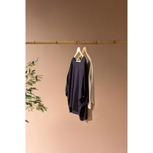 Short-Sleeve Blouse with Button Detail on Sleeves / Oatmeal 2