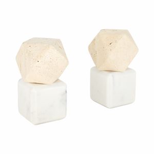 PRESTONSTONE SET OF 2 TAN BOOKENDS 7 (IN) 4