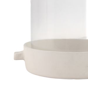 10X10" TERRACOTTA HURRICANE PILLAR HOLDER, WHITE 6