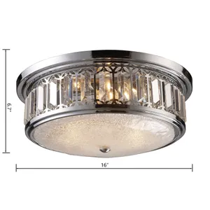 Salena 16'' Wide 3-Light Flush Mount - Polished Chrome 2