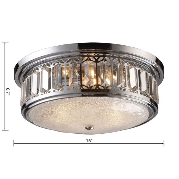 Salena 16'' Wide 3-Light Flush Mount - Polished Chrome