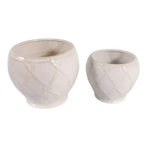 HARDWICKGATE SET OF 2 IVORY PLANTER 10 (IN) 6