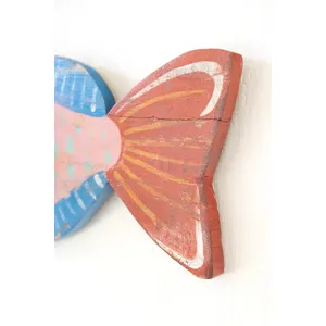 Set of 2 Colorful Wood Fish Wall Plaques 5