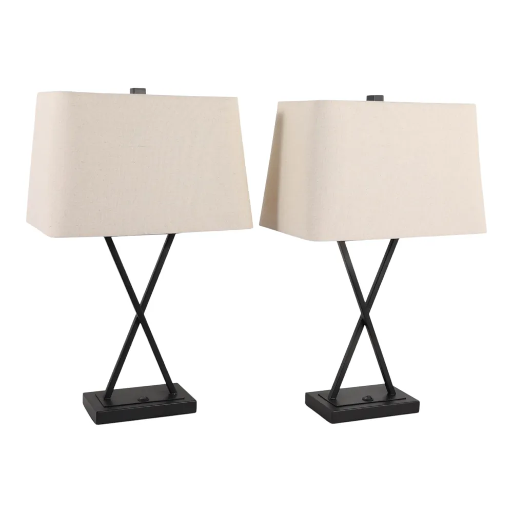 LYNNWAY SET OF 2 BLACK LAMPS 25 (IN)