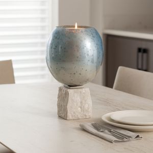 BRAEHAM BLUE CANDLE HOLDER 13 (IN) 11