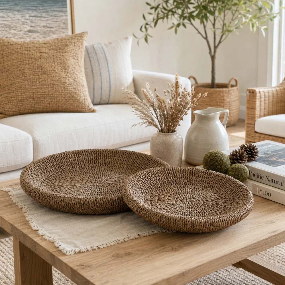 HARKENHAVEN SET OF 2 TAN TRAY 3 (IN)