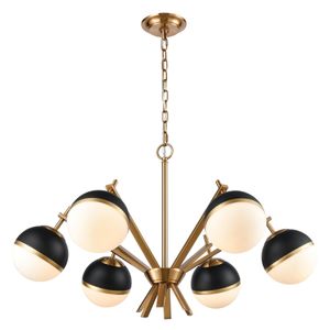 Blind Tiger 32'' Wide 6-Light Chandelier - Black 1