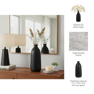 EMMONSFORD BLACK VASE 16 (IN) 10