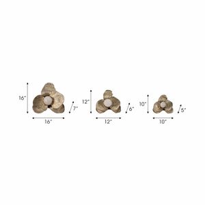 ARLOCREST SET OF 3 GOLD WALL FLOWERS 7 (IN) 8