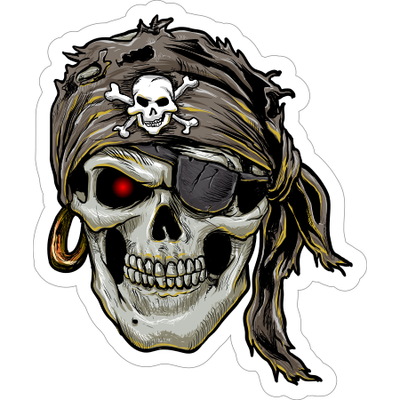 GLITTER MAGNET - PIRATE SKULL