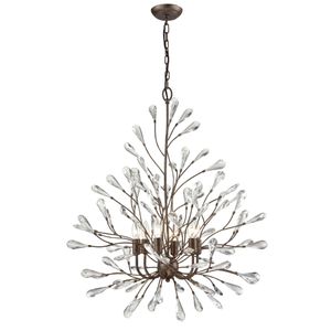 Crislett 31'' Wide 6-Light Chandelier - Sunglow Bronze 1