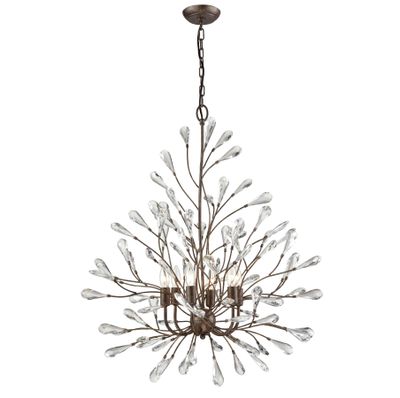 Crislett 31'' Wide 6-Light Chandelier - Sunglow Bronze