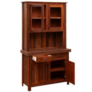 Barnwood 48-inch Buffet & Hutch - Antique Oak Top 3