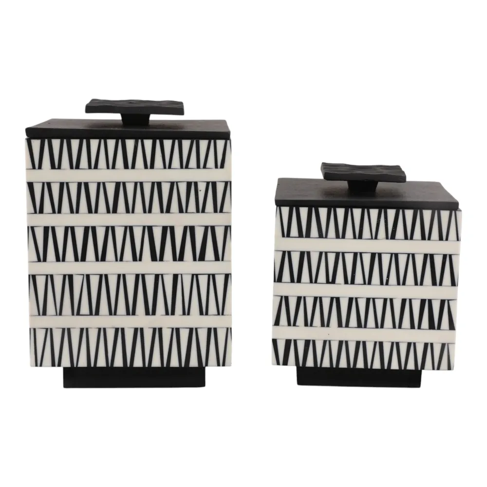 TANNERWIND SET OF 2 BLACK BOXES 9 (IN)