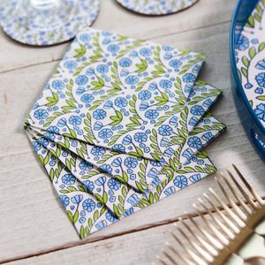 Blaire Blue Paper Cocktail Napkins (Pack of 25) 3