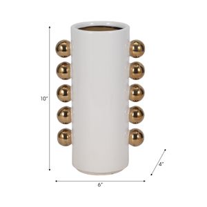 GARSONHAM WHITE VASE 10 (IN) 10