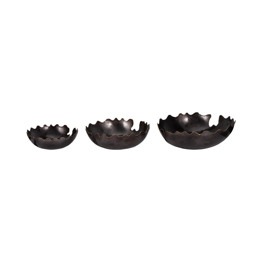 BRENTONSTONE SET OF 3 BLACK BOWLS 6 (IN)