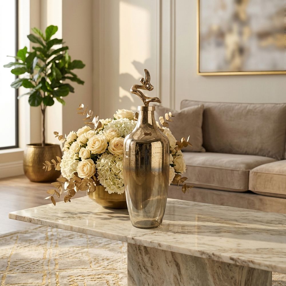BRAMRUN GOLD GLASS VASE 20 (IN)