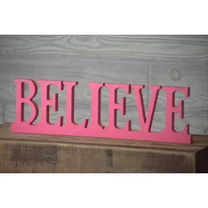 Bumpy Word BELIEVE PINK 4.5in 1
