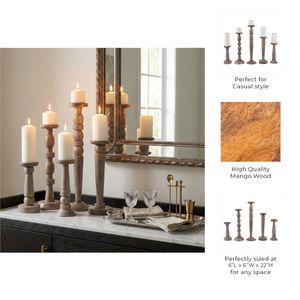 MERCERMOOR SET OF 5 BROWN CANDLESTICK 22 (IN) 9