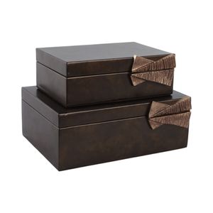 ANSELLEY SET OF 2 GRAY BOXES 4 (IN) 5