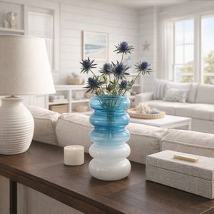 HARLOWFIELD BLUE GLASS VASE 12 (IN) 2